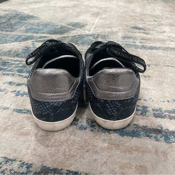 New Zadig and Voltaire, wild low-top sneaker navy python print - Picture 4 of 8